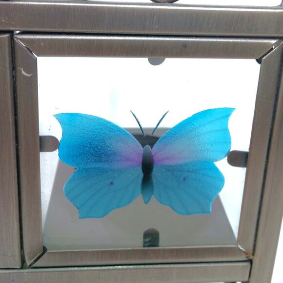 PartyLite Butterfly Tealight Easel Candle Holder Gray Metal Frame Floral Nature - Picture 10 of 14